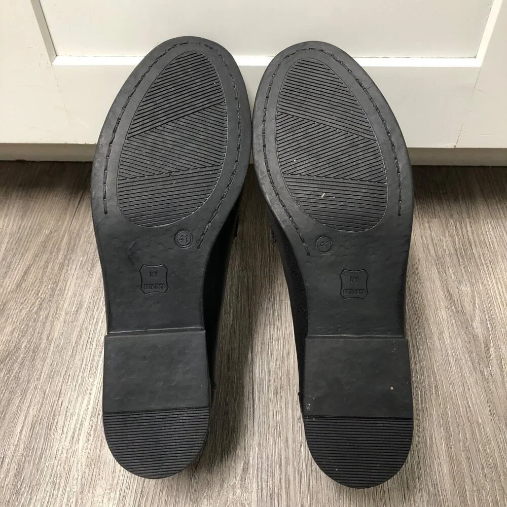 Miz Mooz Issy Flats Black Genuine Leather Loafers EU Size 41 Shoes Minimalist
